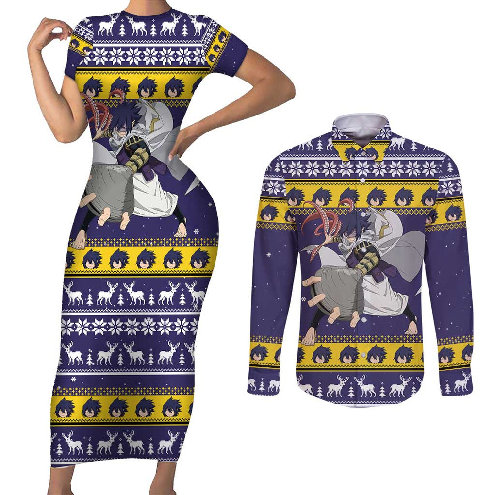 Suneater - My Hero Academia Couples Matching Short Sleeve Bodycon Dress and Long Sleeve Button Shirt Anime Mix Christmas Style