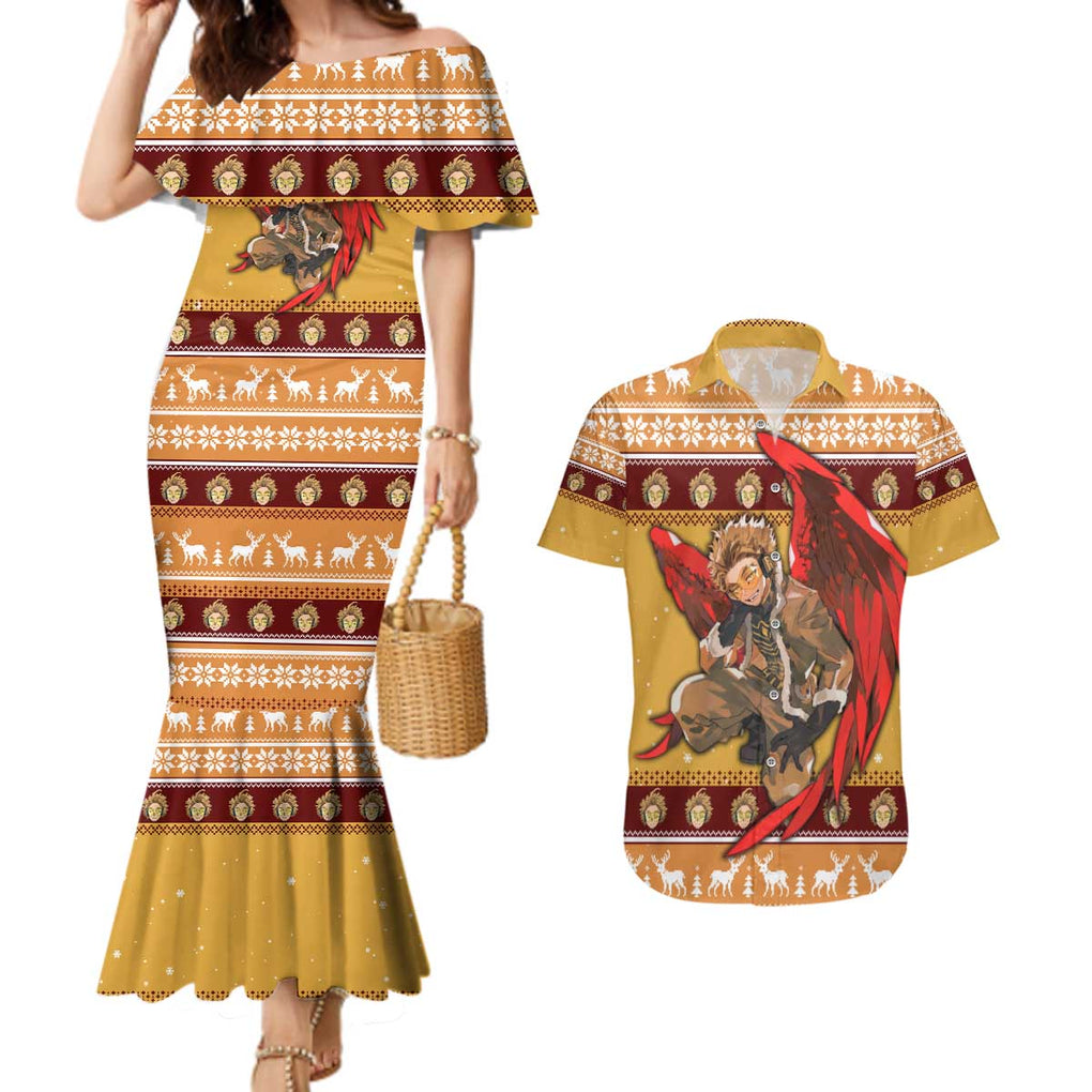 Hawks - My Hero Academia Couples Matching Mermaid Dress and Hawaiian Shirt Anime Mix Christmas Style