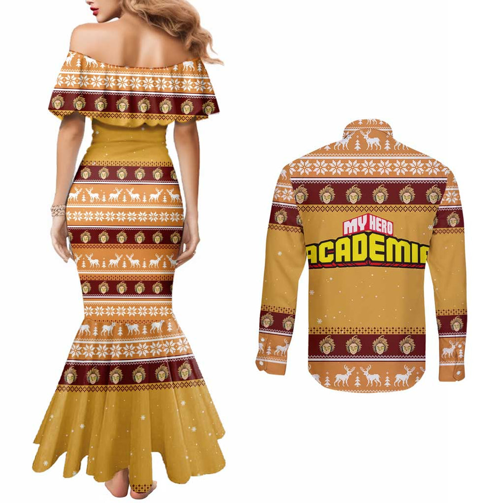 Hawks - My Hero Academia Couples Matching Mermaid Dress and Long Sleeve Button Shirt Anime Mix Christmas Style