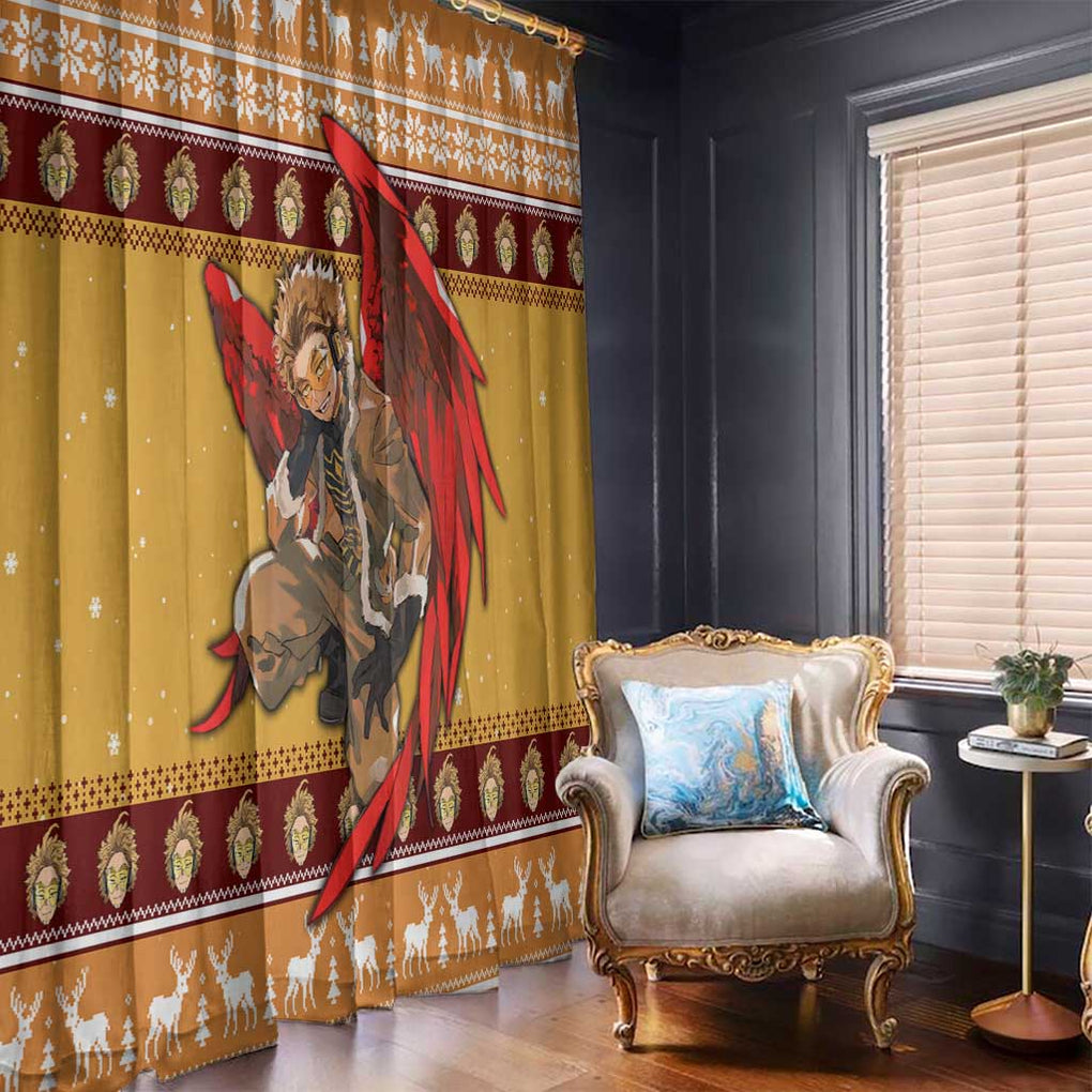 Hawks - My Hero Academia Window Curtain Anime Mix Christmas Style