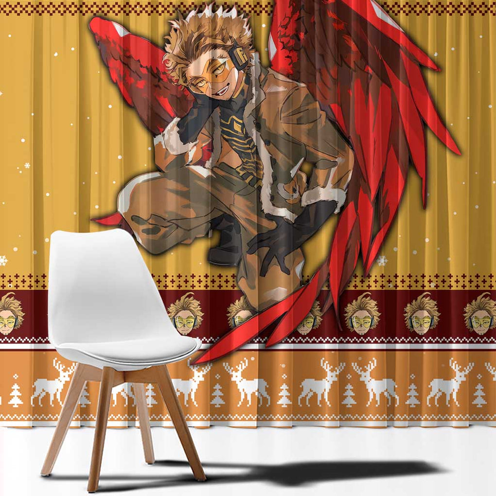 Hawks - My Hero Academia Window Curtain Anime Mix Christmas Style