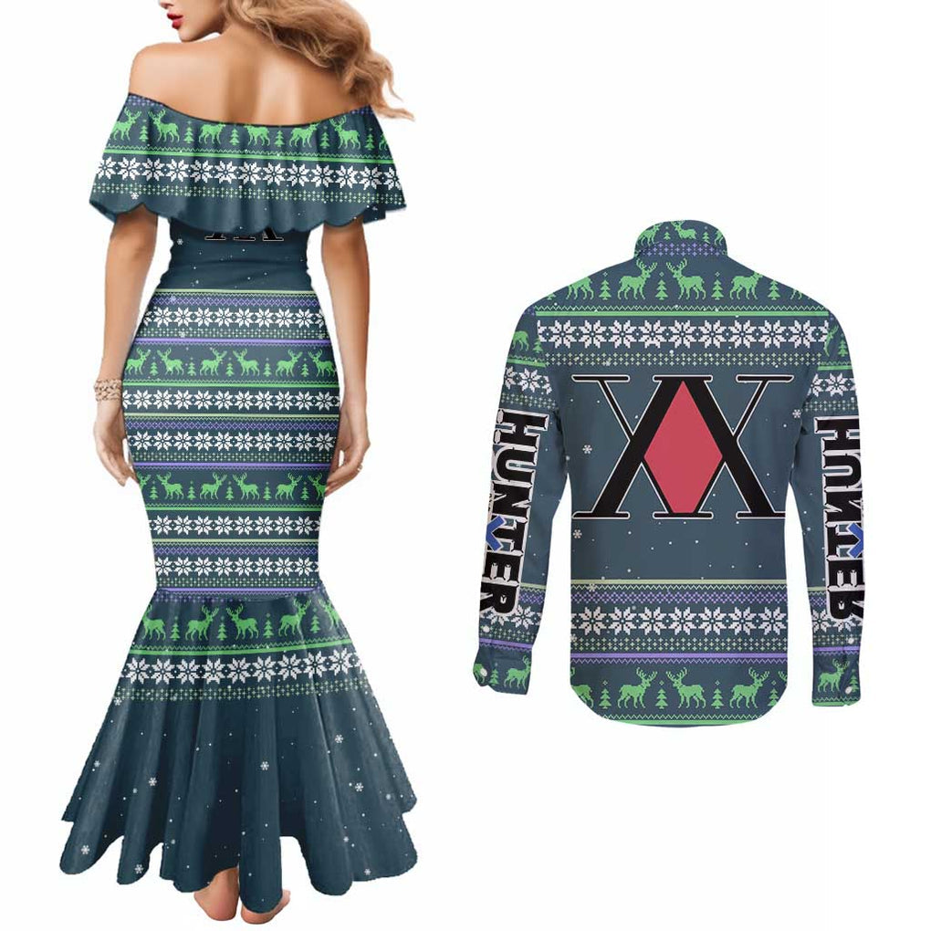 Meruem - Hunter X Hunter Couples Matching Mermaid Dress and Long Sleeve Button Shirt Anime Mix Christmas Style
