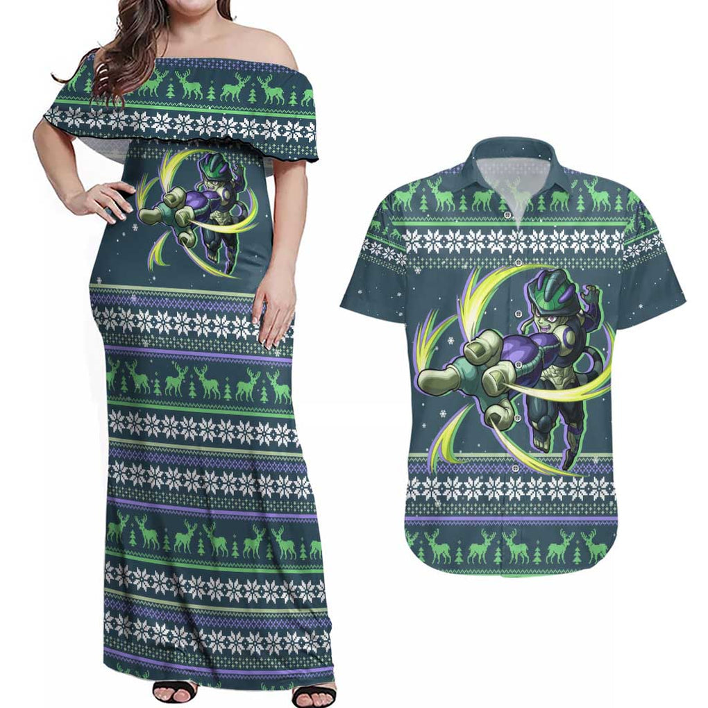 Meruem - Hunter X Hunter Couples Matching Off Shoulder Maxi Dress and Hawaiian Shirt Anime Mix Christmas Style