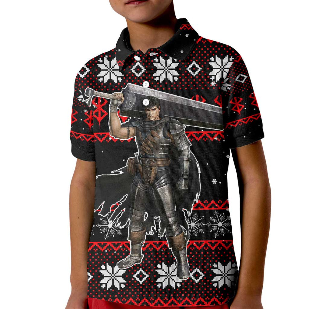 Guts - Berserk Kid Polo Shirt Anime Mix Christmas Style