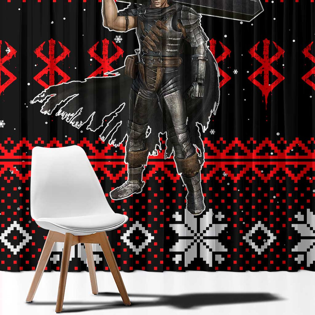 Guts - Berserk Window Curtain Anime Mix Christmas Style