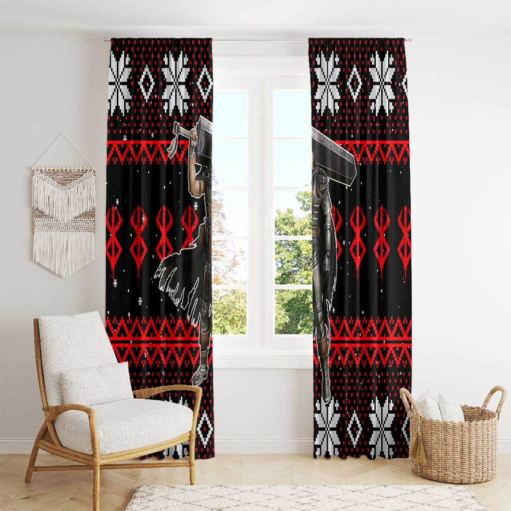 Guts - Berserk Window Curtain Anime Mix Christmas Style