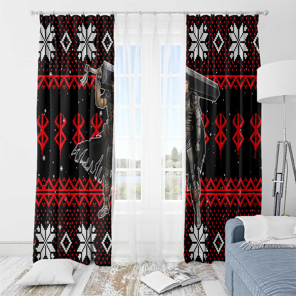 Guts - Berserk Window Curtain Anime Mix Christmas Style