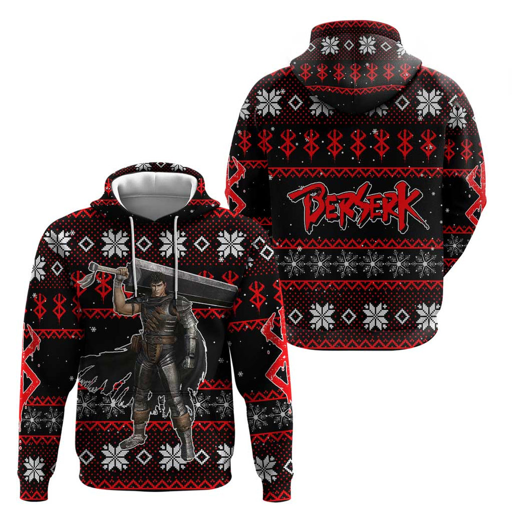 Guts - Berserk Zip Hoodie Anime Mix Christmas Style