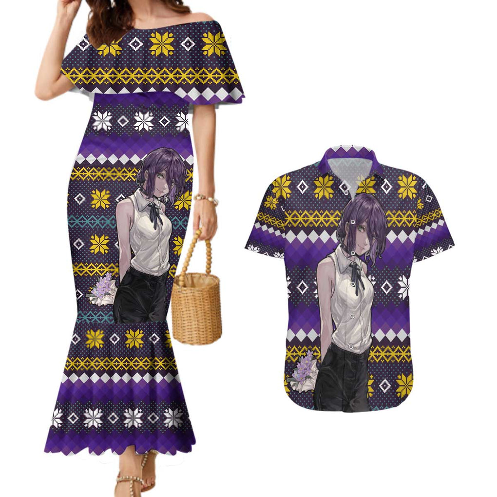 Zere - Chainsaw Man Couples Matching Mermaid Dress and Hawaiian Shirt Anime Mix Christmas Style