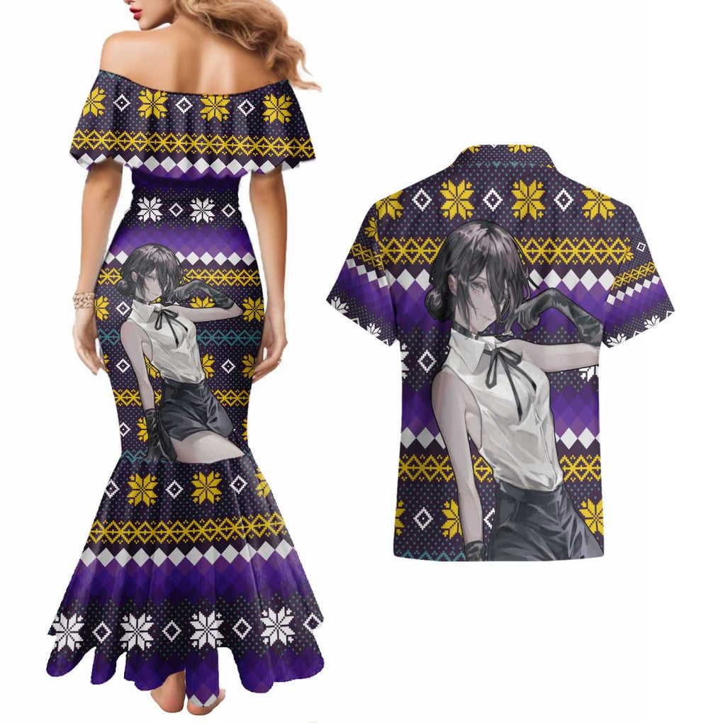 Zere - Chainsaw Man Couples Matching Mermaid Dress and Hawaiian Shirt Anime Mix Christmas Style