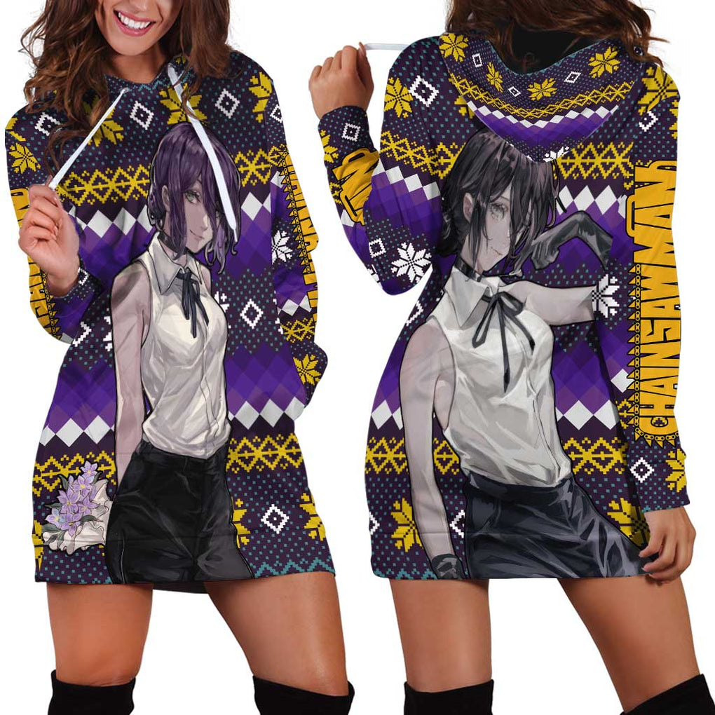 Zere - Chainsaw Man Hoodie Dress Anime Mix Christmas Style