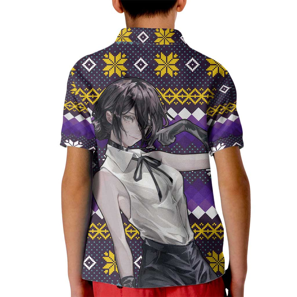 Zere - Chainsaw Man Kid Polo Shirt Anime Mix Christmas Style