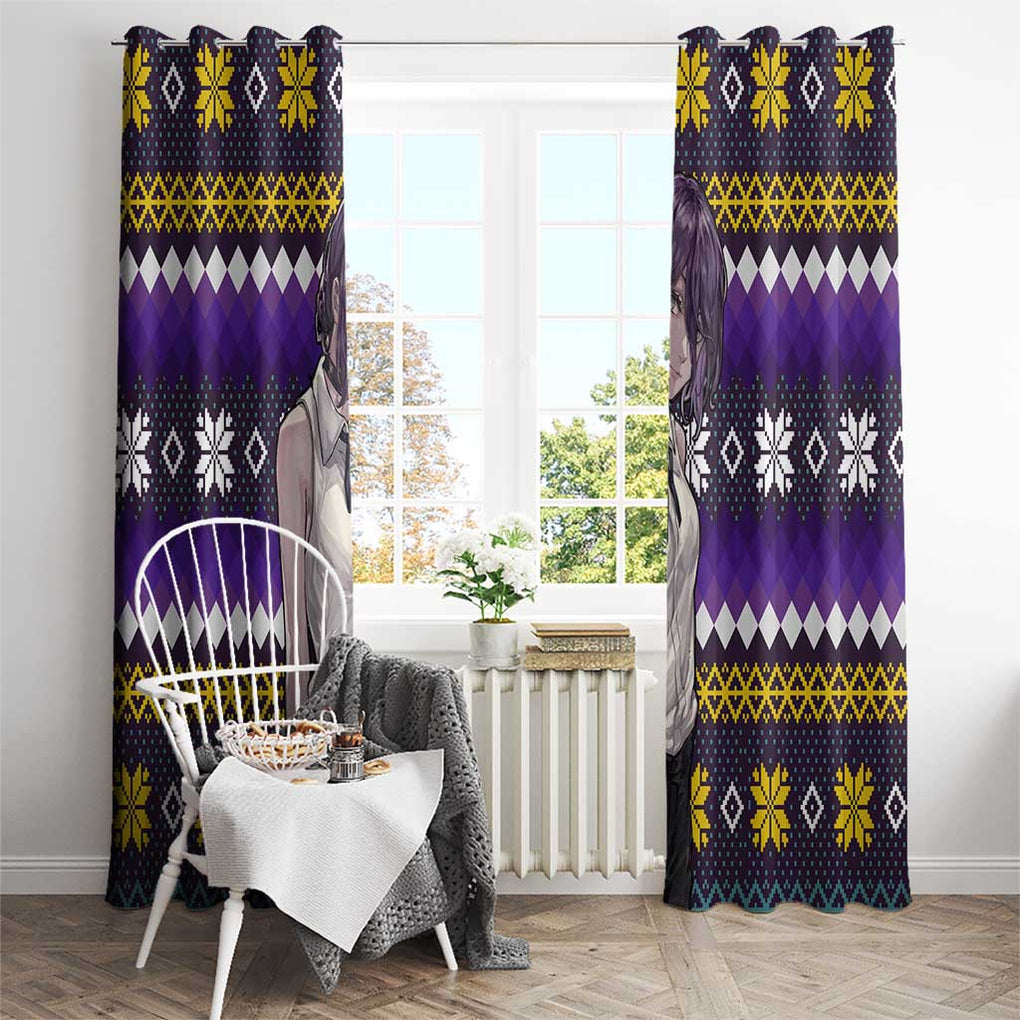 Zere - Chainsaw Man Window Curtain Anime Mix Christmas Style