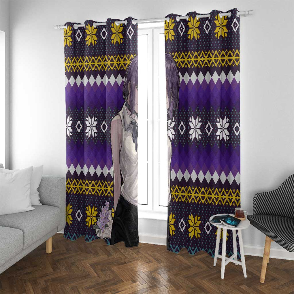Zere - Chainsaw Man Window Curtain Anime Mix Christmas Style
