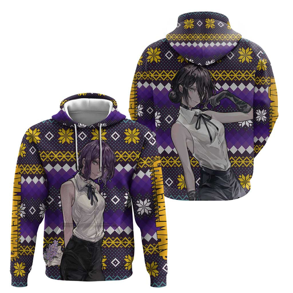 Zere - Chainsaw Man Zip Hoodie Anime Mix Christmas Style