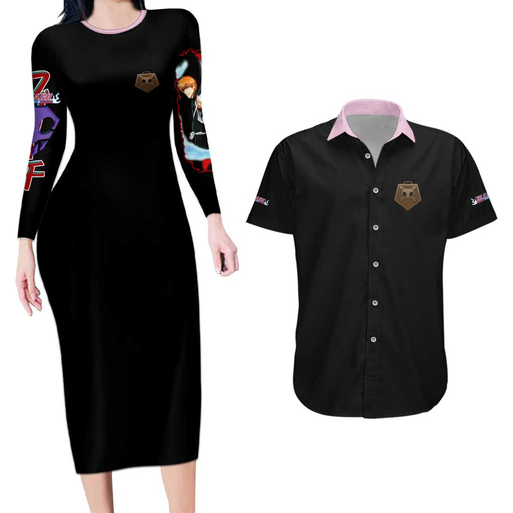 Soul Society Rescue Arc Bleach Couples Matching Long Sleeve Bodycon Dress and Hawaiian Shirt Japan Anime Style