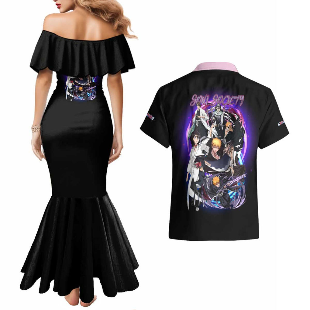 Soul Society Rescue Arc Bleach Couples Matching Mermaid Dress and Hawaiian Shirt Japan Anime Style
