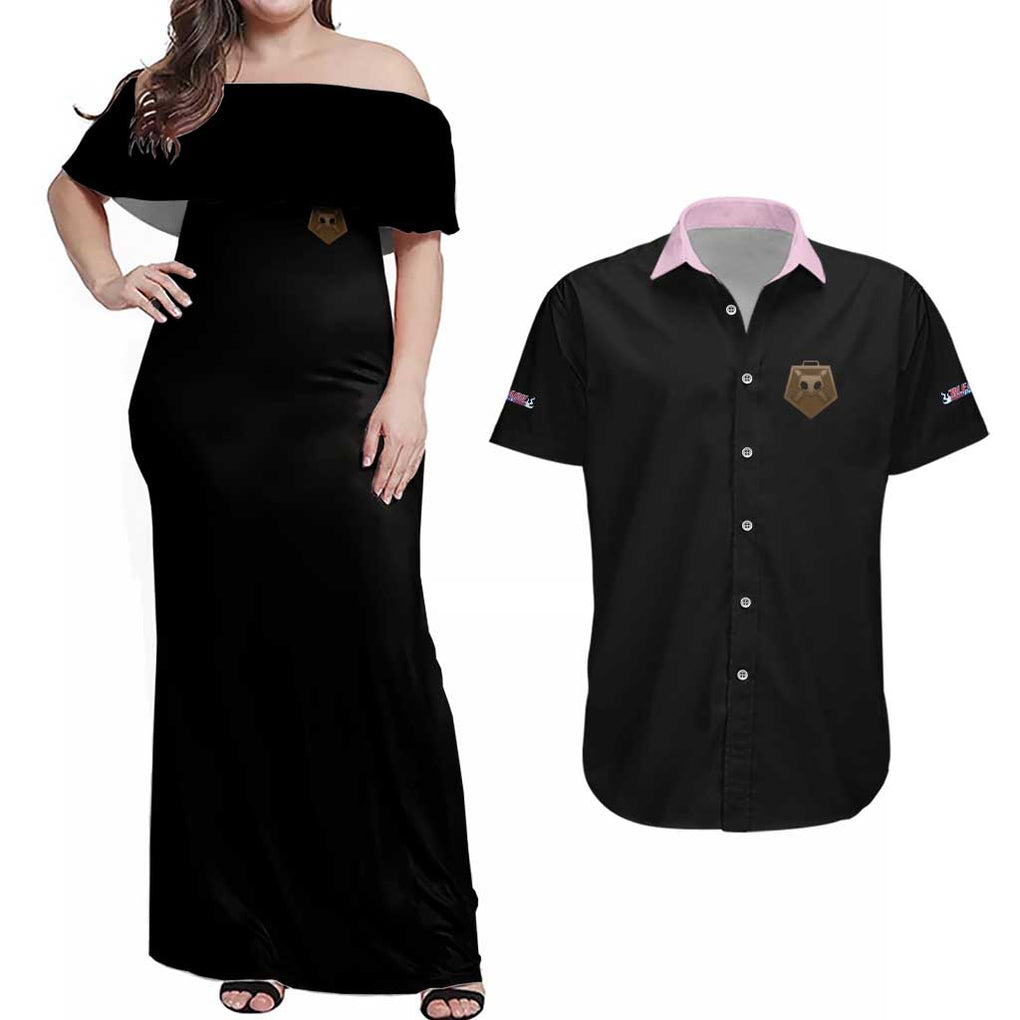 Soul Society Rescue Arc Bleach Couples Matching Off Shoulder Maxi Dress and Hawaiian Shirt Japan Anime Style