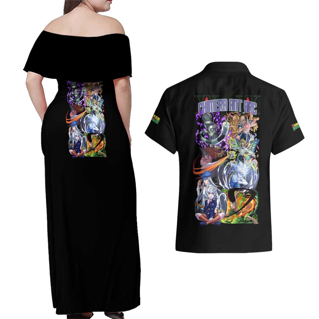 Chimera Ant Arc Hunter x Hunter Couples Matching Off Shoulder Maxi Dress and Hawaiian Shirt Japan Anime Style