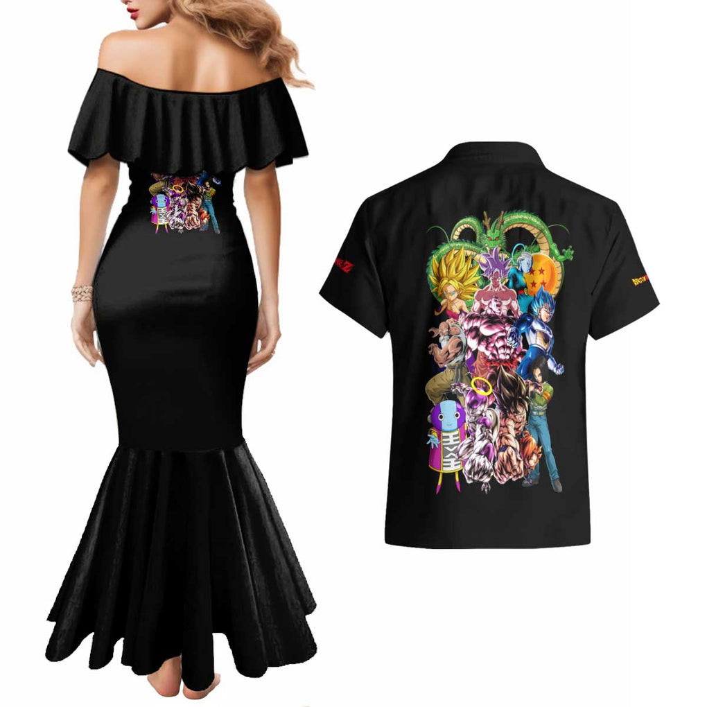 Tournament of Power Dragon Ball Z Couples Matching Mermaid Dress and Hawaiian Shirt Japan Anime Style