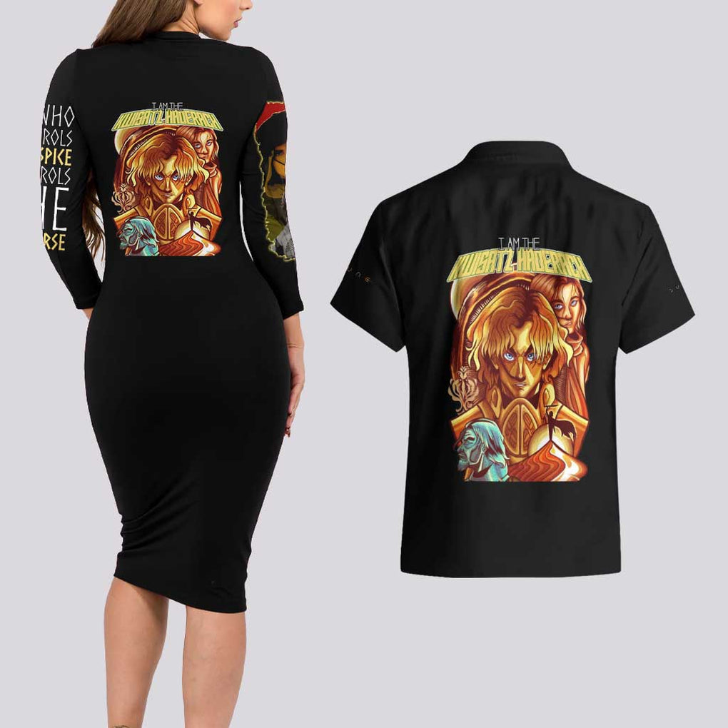 Dune Couples Matching Long Sleeve Bodycon Dress and Hawaiian Shirt Japan Anime Style