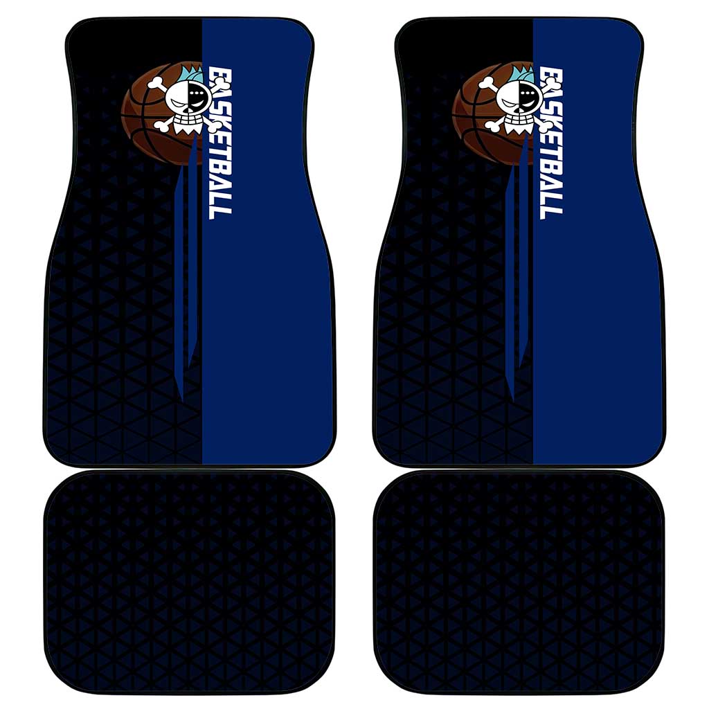 Franky One Piece Basketball Crossover Design Car Mats with Blue Uniform and Mechanical Arm Action Pose - The Mazicc