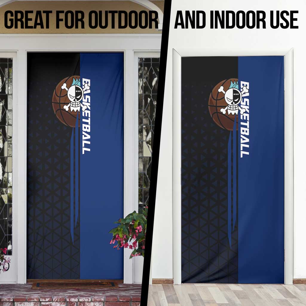 Franky One Piece Basketball Crossover Design Door Cover with Blue Uniform and Mechanical Arm Action Pose - The Mazicc