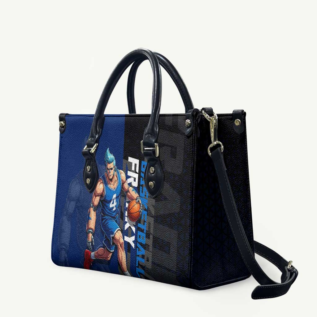 Franky One Piece Basketball Crossover Design Leather Bag with Blue Uniform and Mechanical Arm Action Pose - The Mazicc