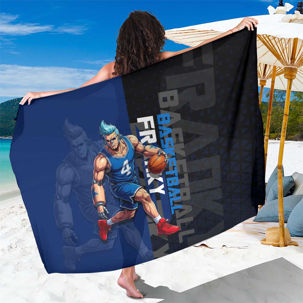 Franky One Piece Basketball Crossover Design Sarong with Blue Uniform and Mechanical Arm Action Pose - The Mazicc