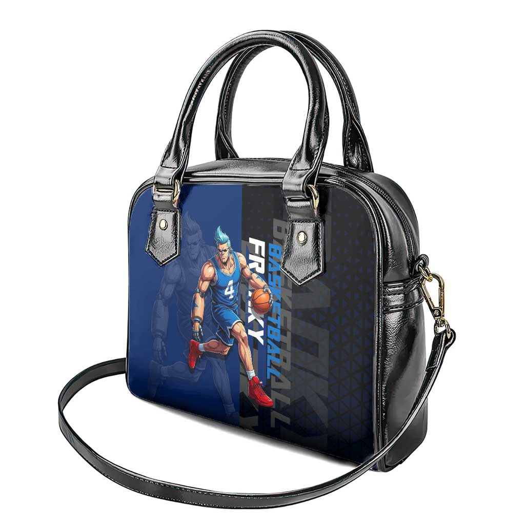 Franky One Piece Basketball Crossover Design Shoulder Handbag with Blue Uniform and Mechanical Arm Action Pose - The Mazicc