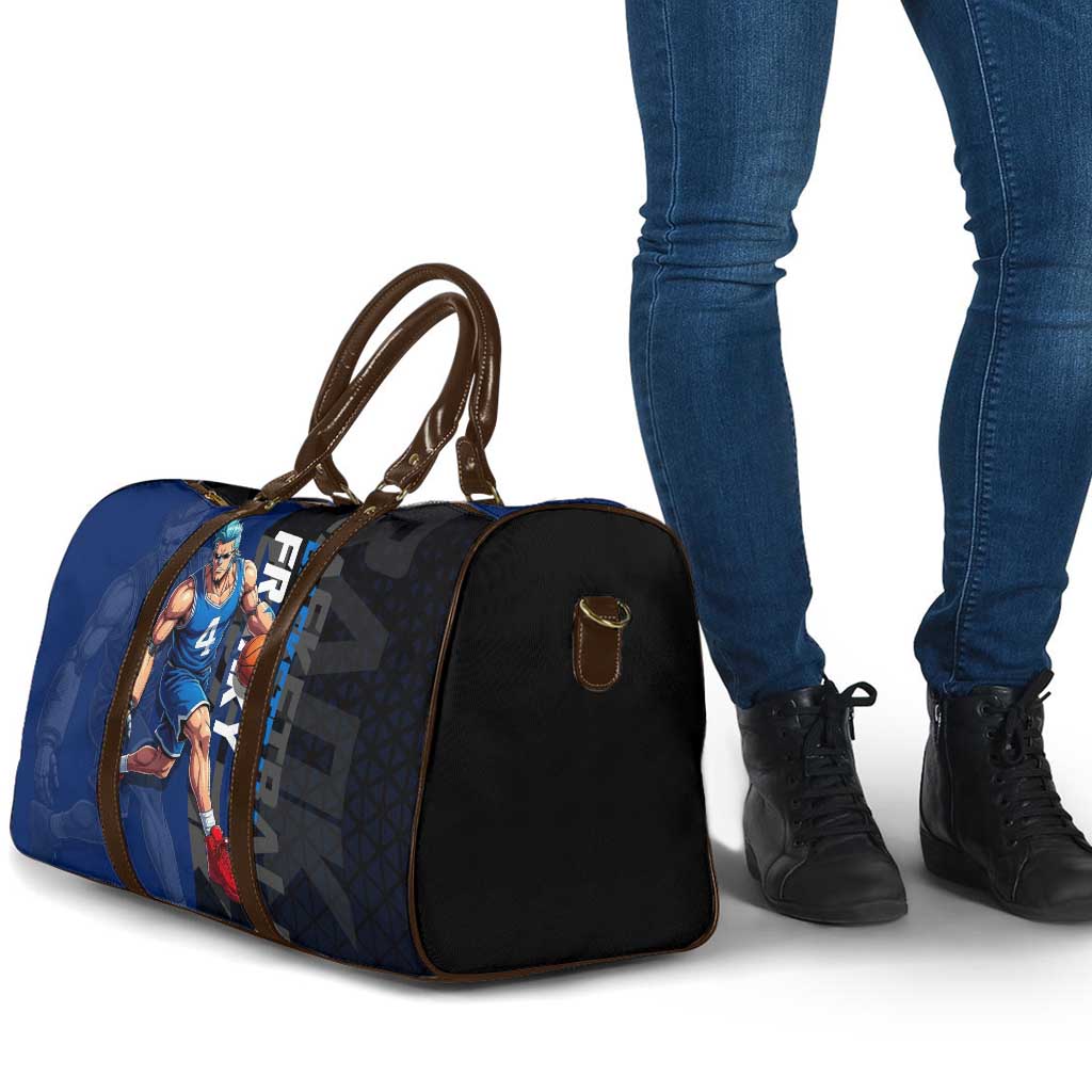 Franky One Piece Basketball Crossover Design Travel Bag with Blue Uniform and Mechanical Arm Action Pose - The Mazicc