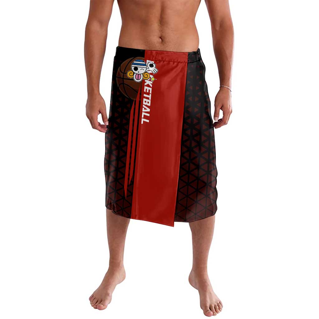 Nami One Piece Basketball Theme Red and Black Design Lavalava with Action Pose and Straw Hat Logo - The Mazicc