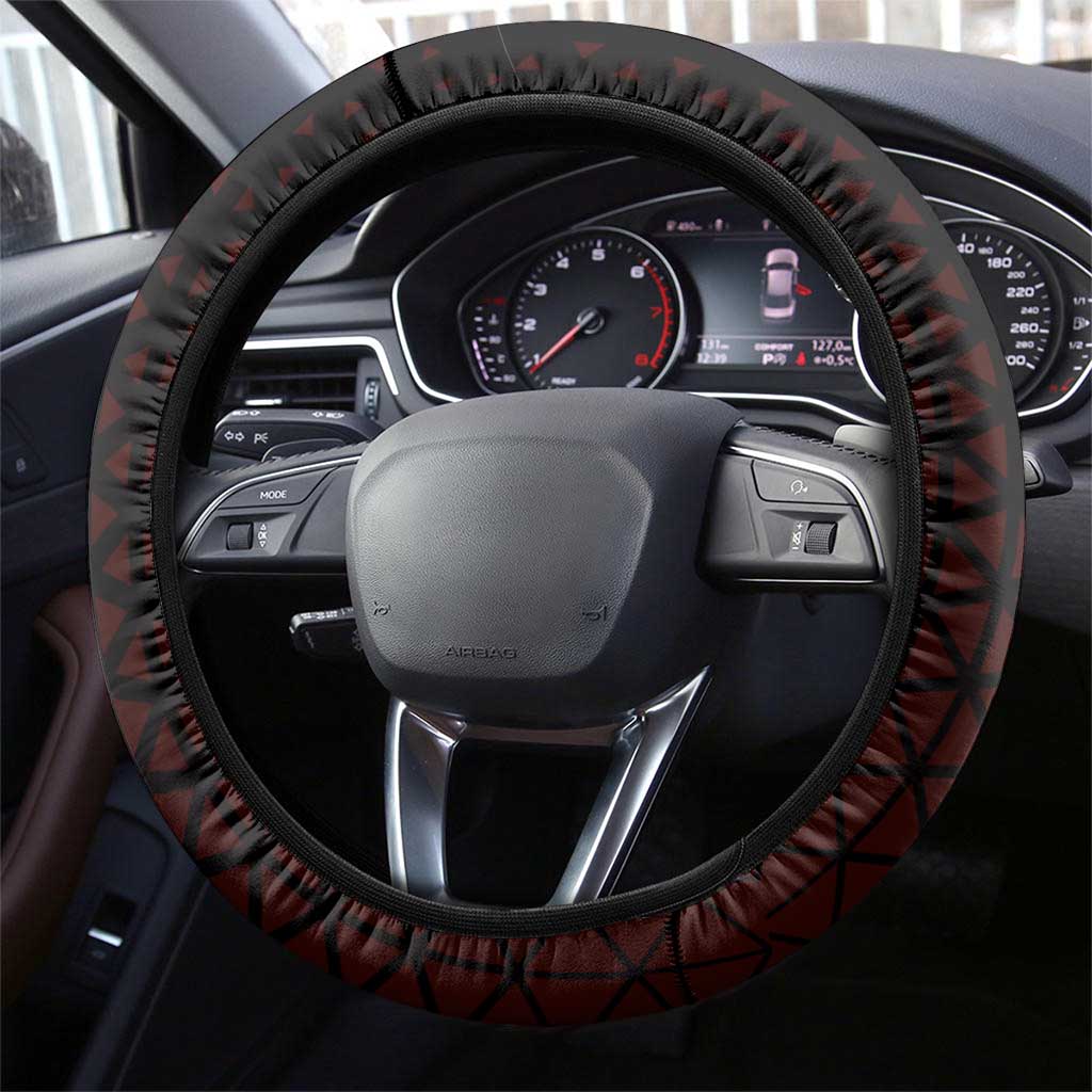 Nami One Piece Basketball Theme Red and Black Design Steering Wheel Cover with Action Pose and Straw Hat Logo - The Mazicc