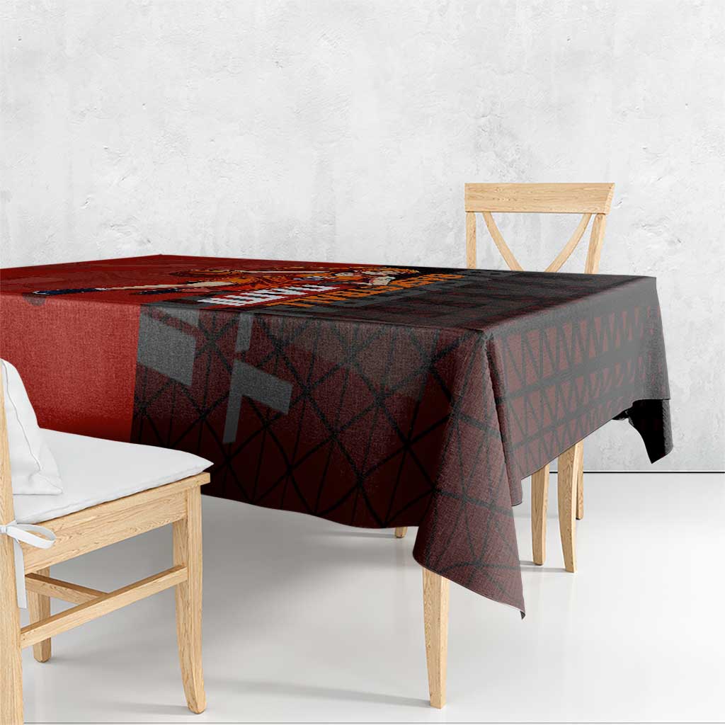 Nami One Piece Basketball Theme Red and Black Design Tablecloth with Action Pose and Straw Hat Logo - The Mazicc