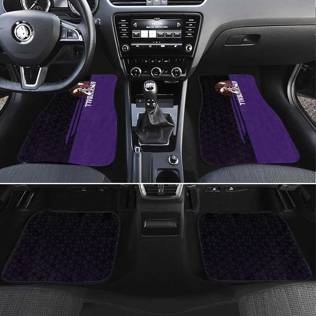 Nico Robin One Piece Basketball Theme Purple and Black Design Car Mats with Action Pose and Crew Emblem - The Mazicc