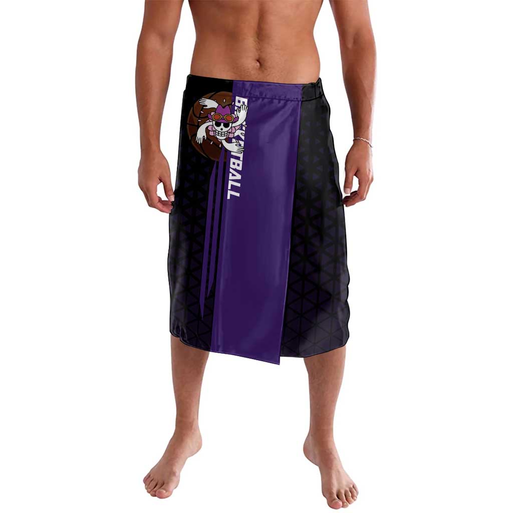 Nico Robin One Piece Basketball Theme Purple and Black Design Lavalava with Action Pose and Crew Emblem - The Mazicc