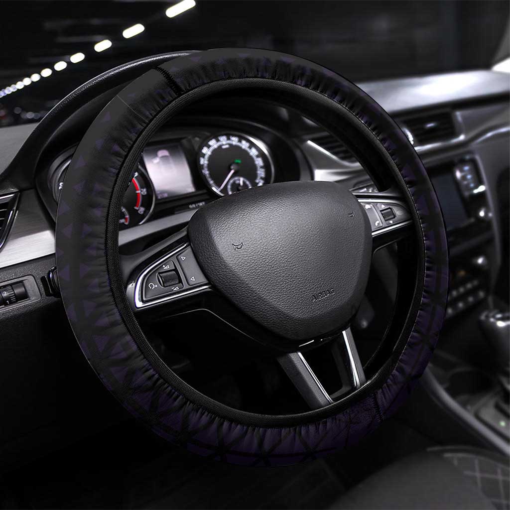 Nico Robin One Piece Basketball Theme Purple and Black Design Steering Wheel Cover with Action Pose and Crew Emblem - The Mazicc