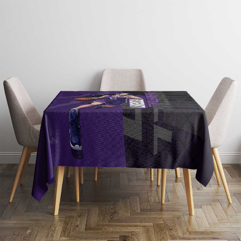 Nico Robin One Piece Basketball Theme Purple and Black Design Tablecloth with Action Pose and Crew Emblem - The Mazicc