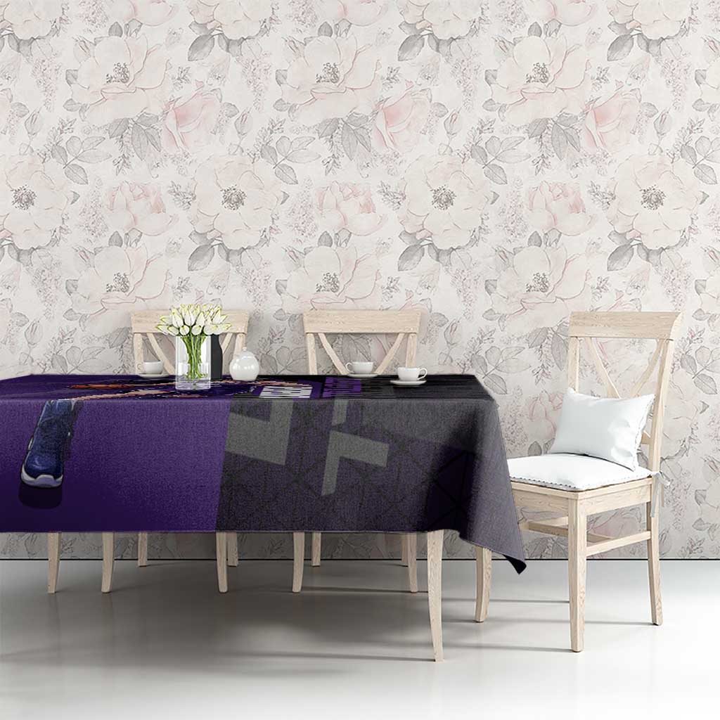 Nico Robin One Piece Basketball Theme Purple and Black Design Tablecloth with Action Pose and Crew Emblem - The Mazicc