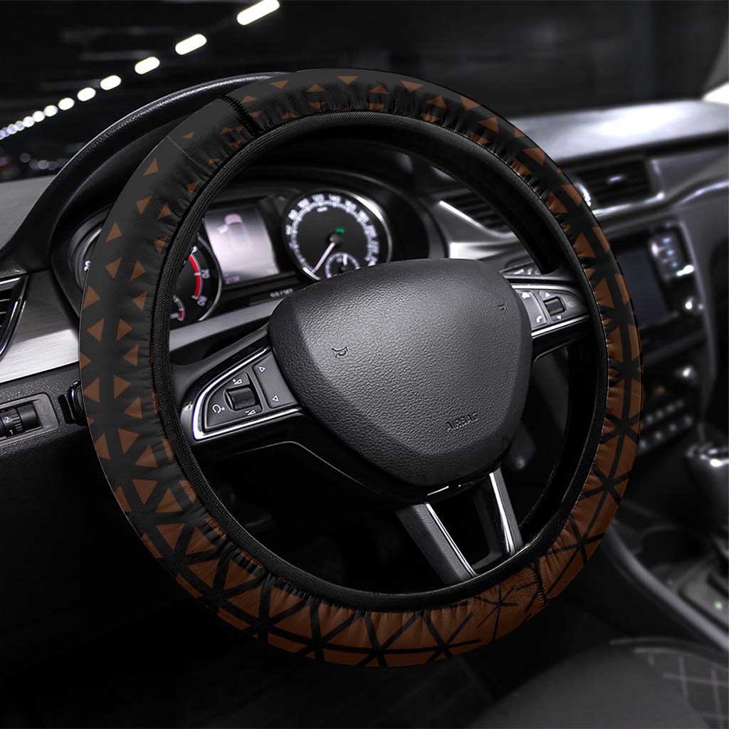 Jinbe One Piece Basketball Theme Orange and Black Design Steering Wheel Cover with Powerful Pose and Sun Pirates Emblem - The Mazicc