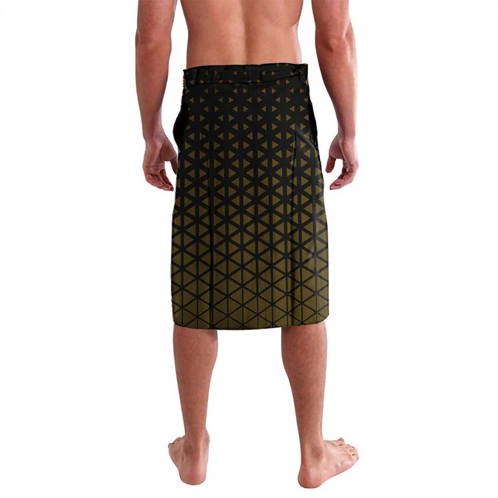 Trafalgar Law One Piece Basketball Theme Yellow and Black Design Lavalava with Heart Pirates Emblem and Action Pose - The Mazicc