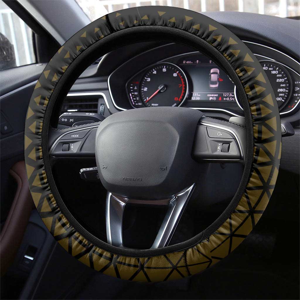 Trafalgar Law One Piece Basketball Theme Yellow and Black Design Steering Wheel Cover with Heart Pirates Emblem and Action Pose - The Mazicc