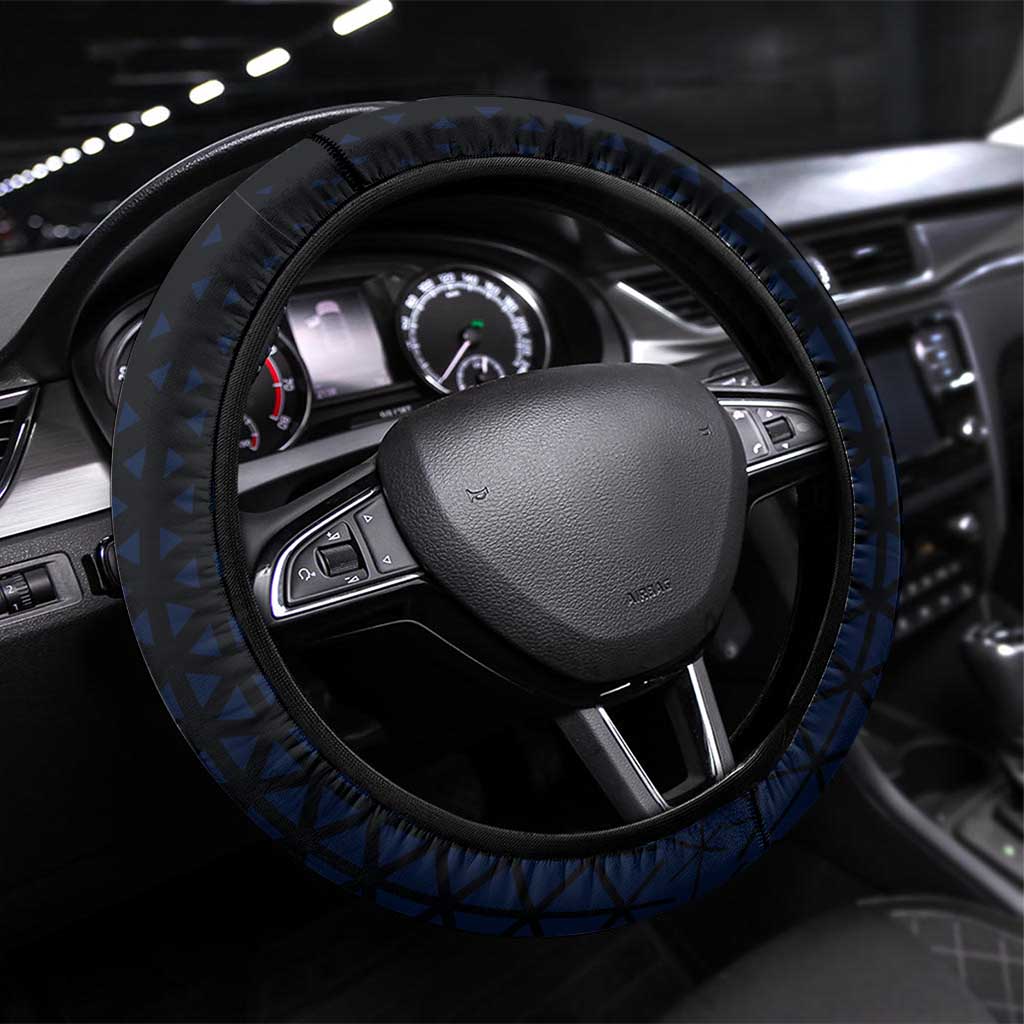 Tony Tony Chopper One Piece Basketball Theme Blue and Black Design Steering Wheel Cover with Straw Hat Crew Emblem and Playful Pose - The Mazicc