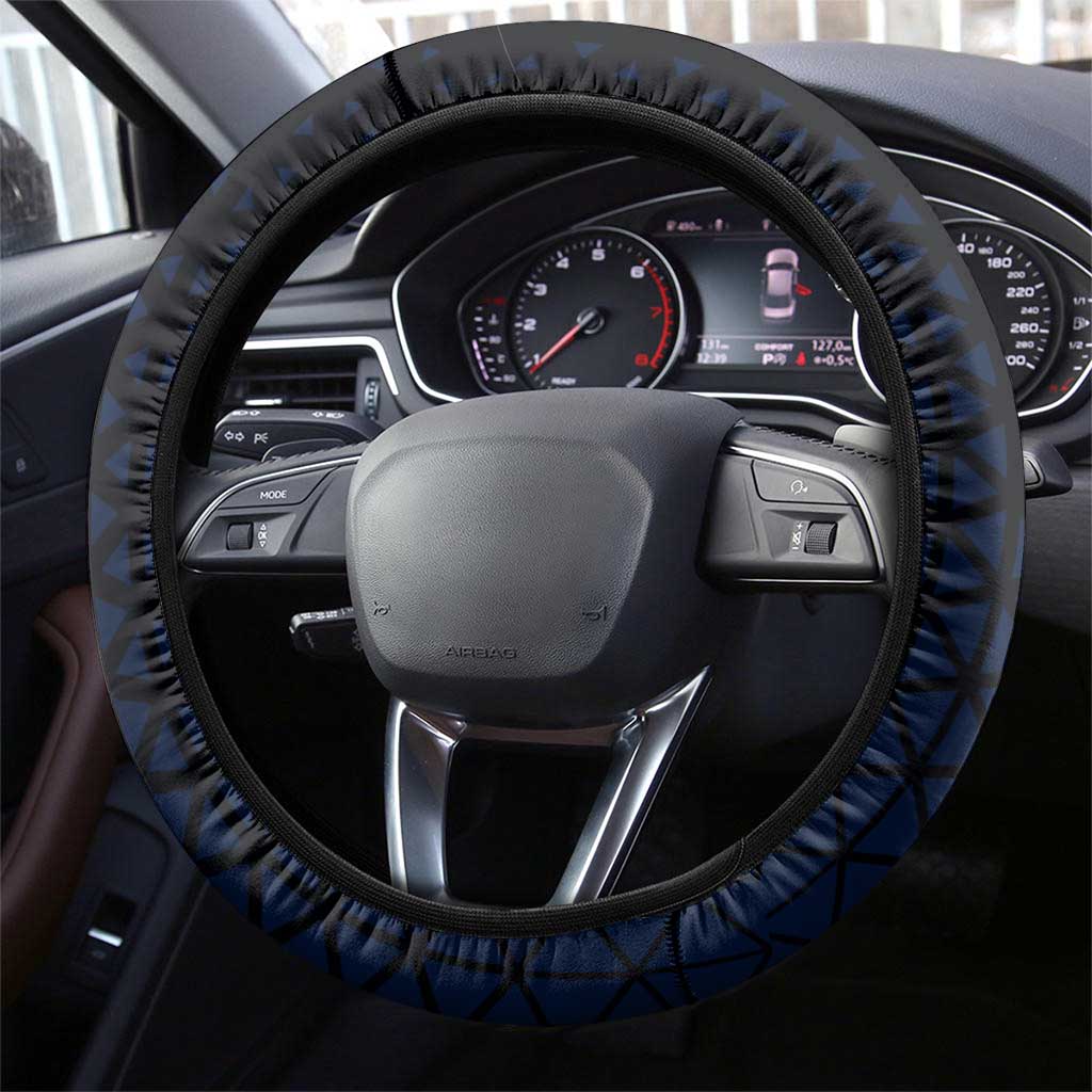 Tony Tony Chopper One Piece Basketball Theme Blue and Black Design Steering Wheel Cover with Straw Hat Crew Emblem and Playful Pose - The Mazicc