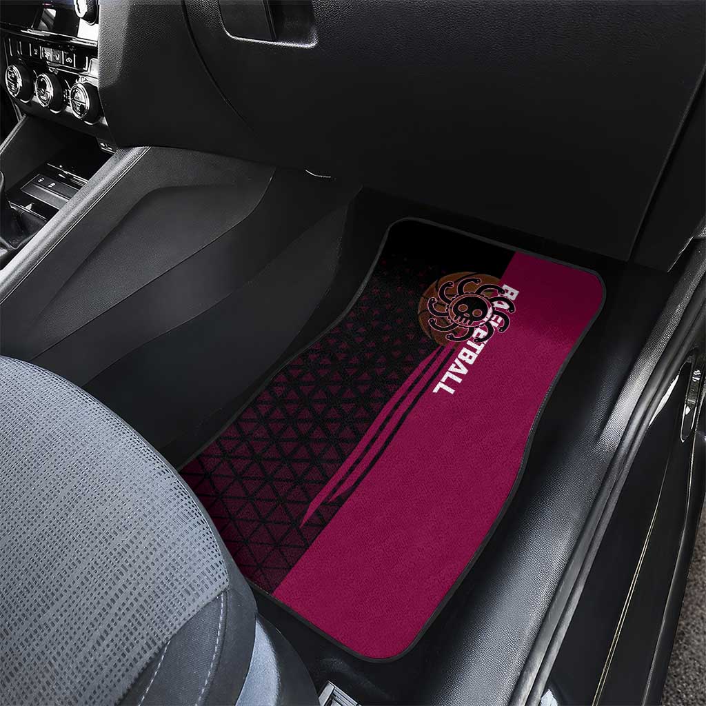 Boa Hancock One Piece Basketball Theme Maroon and Black Design Car Mats with Serpent Emblem and Dynamic Pose - The Mazicc