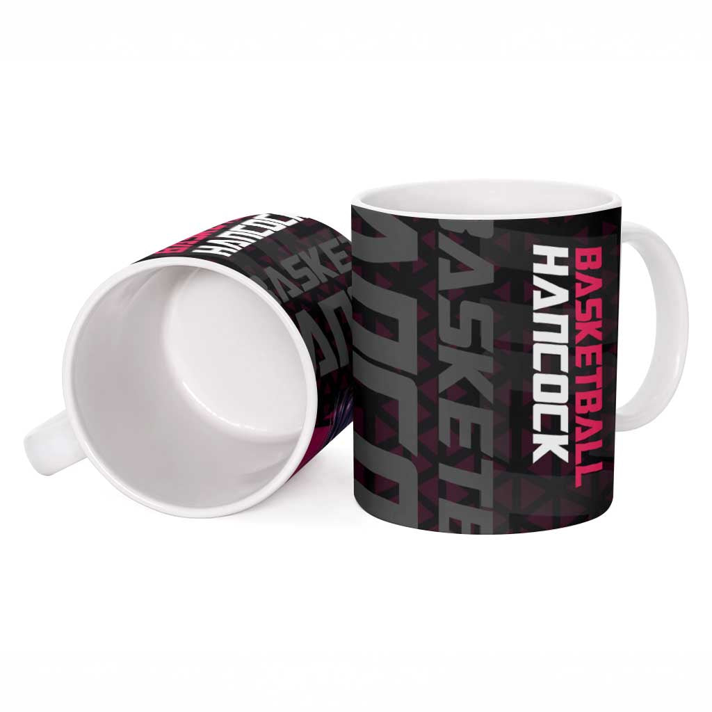 Boa Hancock One Piece Basketball Theme Maroon and Black Design Ceramic Mug with Serpent Emblem and Dynamic Pose - The Mazicc