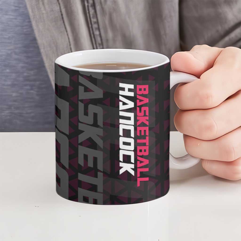 Boa Hancock One Piece Basketball Theme Maroon and Black Design Ceramic Mug with Serpent Emblem and Dynamic Pose - The Mazicc