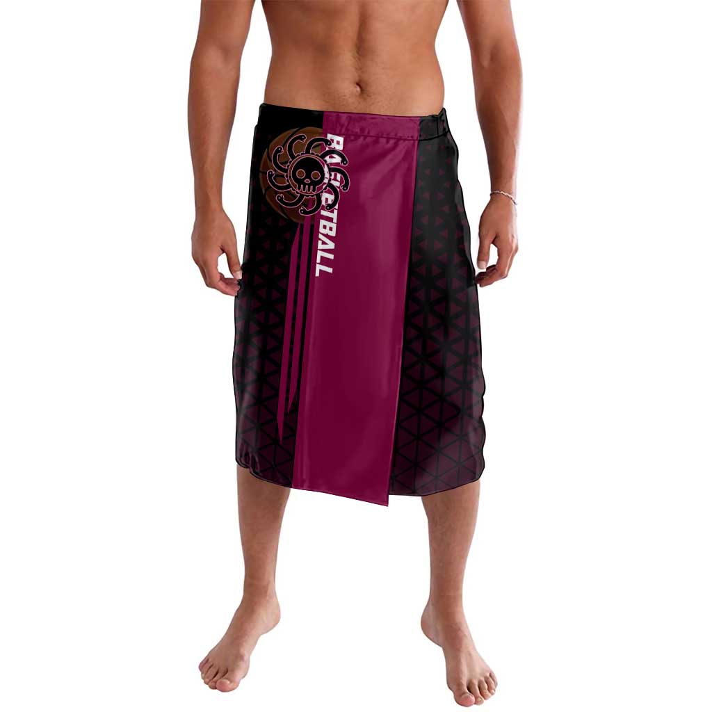 Boa Hancock One Piece Basketball Theme Maroon and Black Design Lavalava with Serpent Emblem and Dynamic Pose - The Mazicc