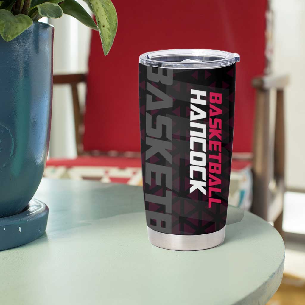 Boa Hancock One Piece Basketball Theme Maroon and Black Design Tumbler Cup with Serpent Emblem and Dynamic Pose - The Mazicc