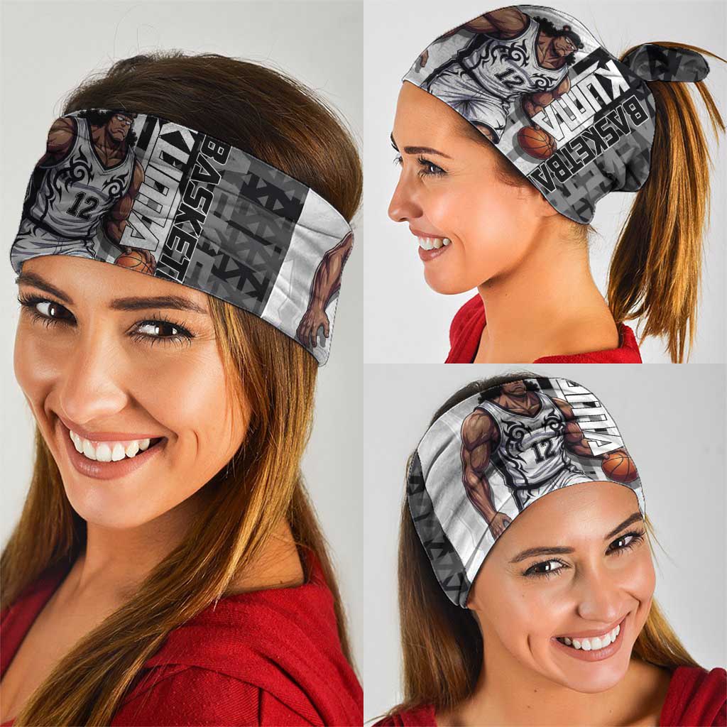 Bartholomew Kuma One Piece Basketball Crossover Design Neck Gaiter with Monochrome Geometric Background and Dynamic Pose - The Mazicc